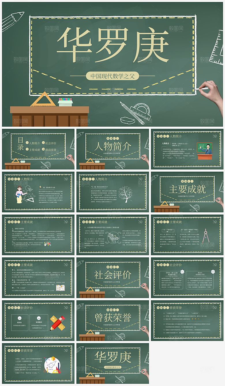 数学家介绍PPT模板