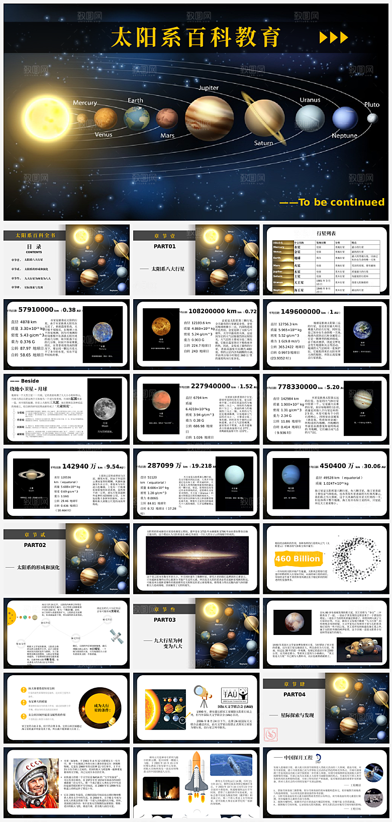 宇宙文化宣传PPT模板