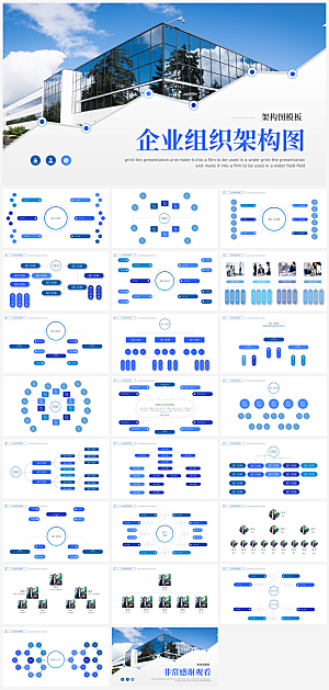 公司组织架构介绍PPT模板