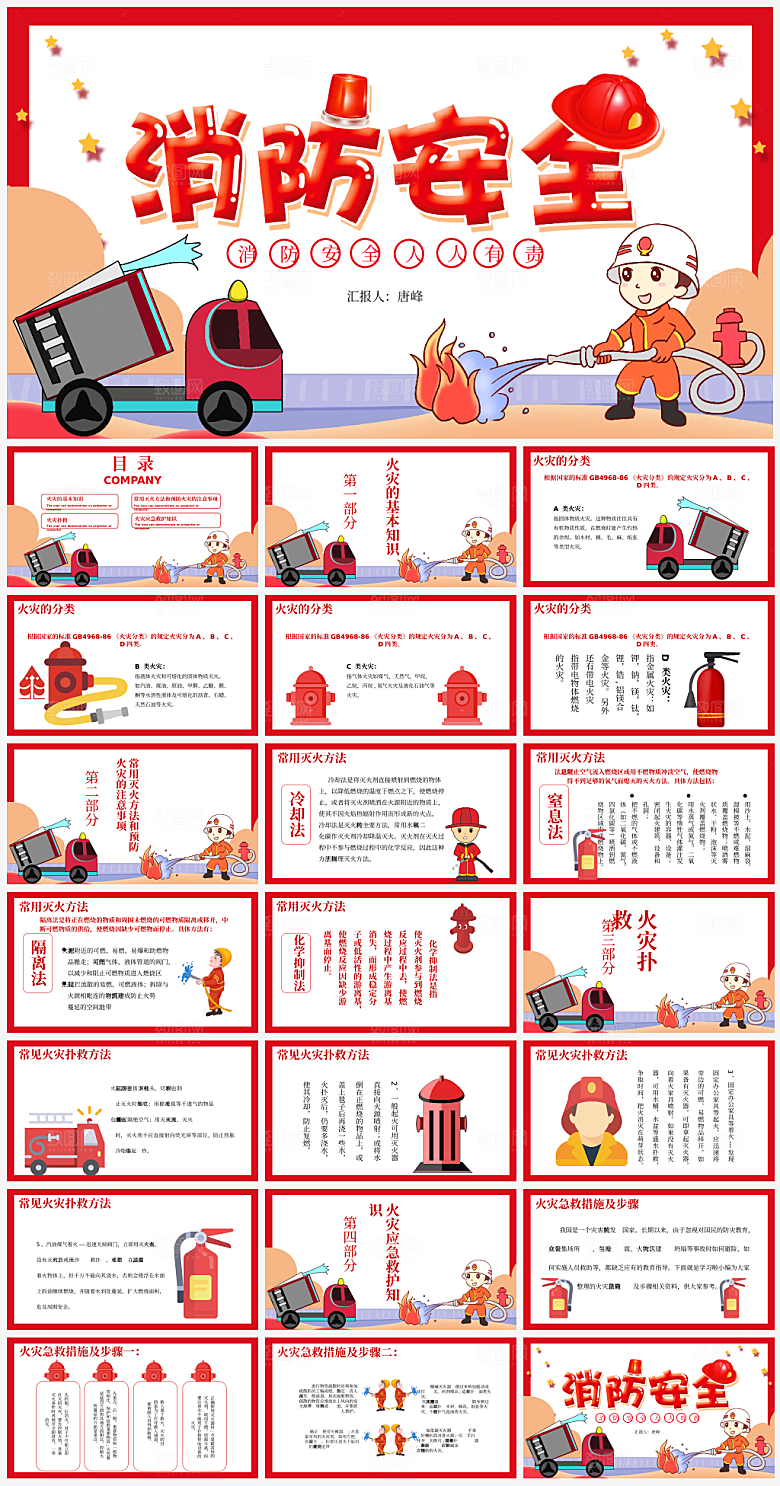 小学生校园消防日安全教育培训讲座班会课件
