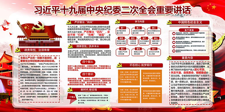 全面贯彻从严治党展板