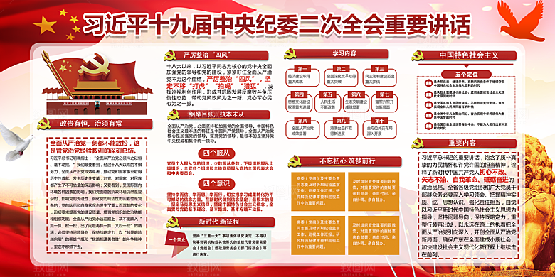 全面贯彻从严治党展板