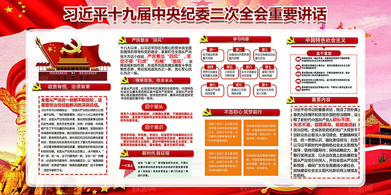 全面贯彻从严治党展板