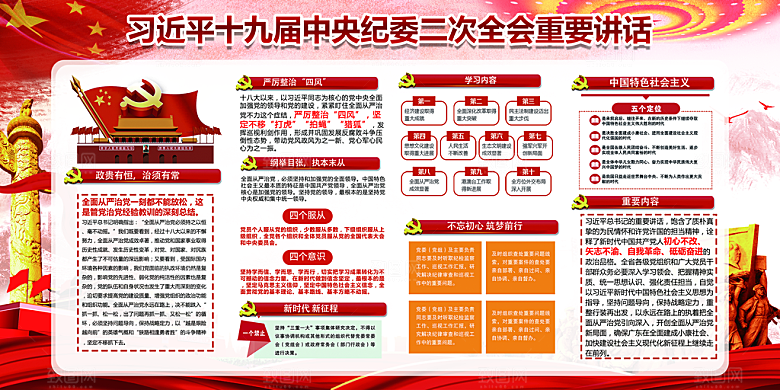 全面贯彻从严治党展板