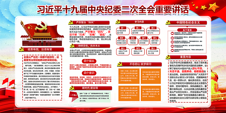 全面贯彻从严治党展板