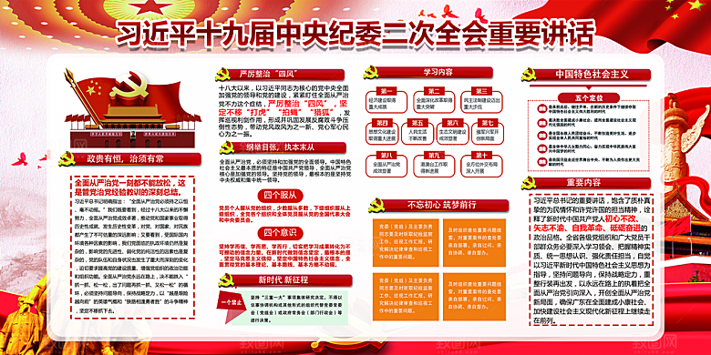 全面贯彻从严治党展板