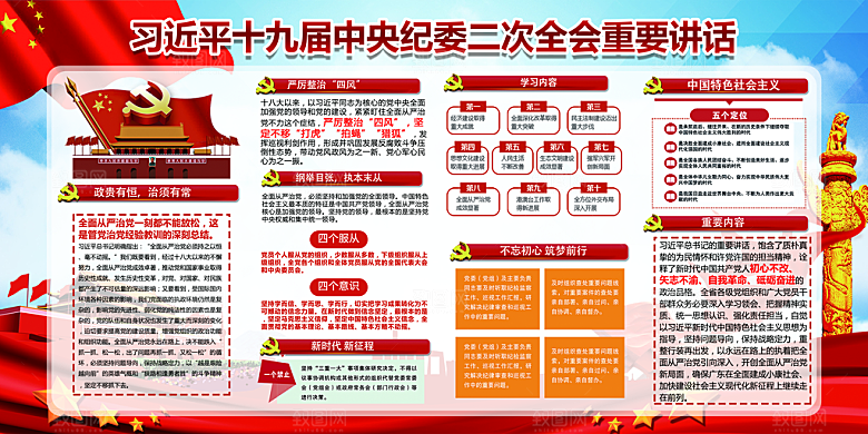 全面贯彻从严治党展板
