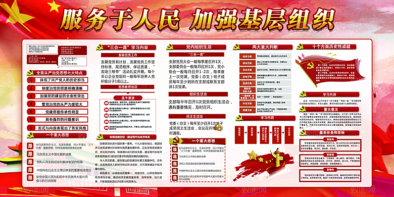 加强党基层组织展板