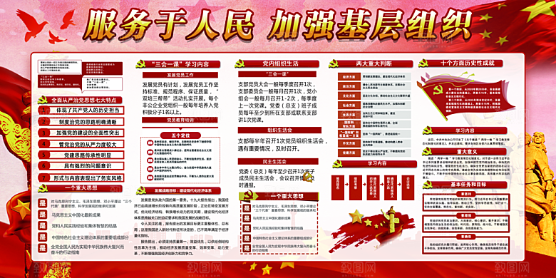 加强党基层组织展板