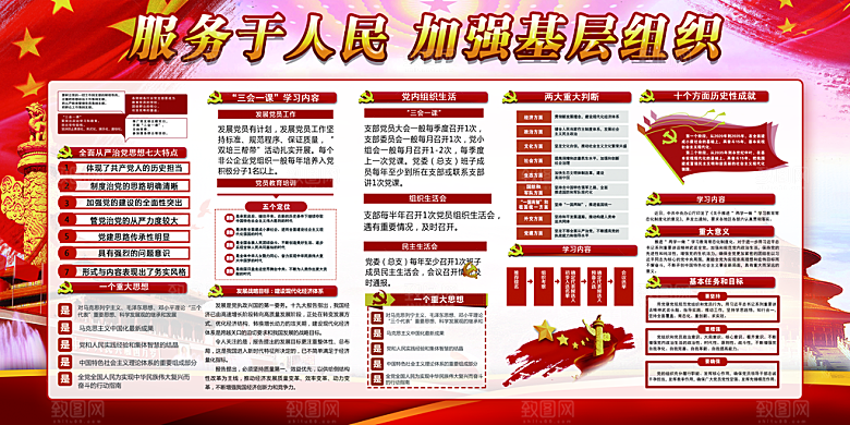 加强党基层组织展板