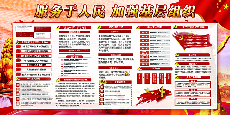 加强党基层组织展板
