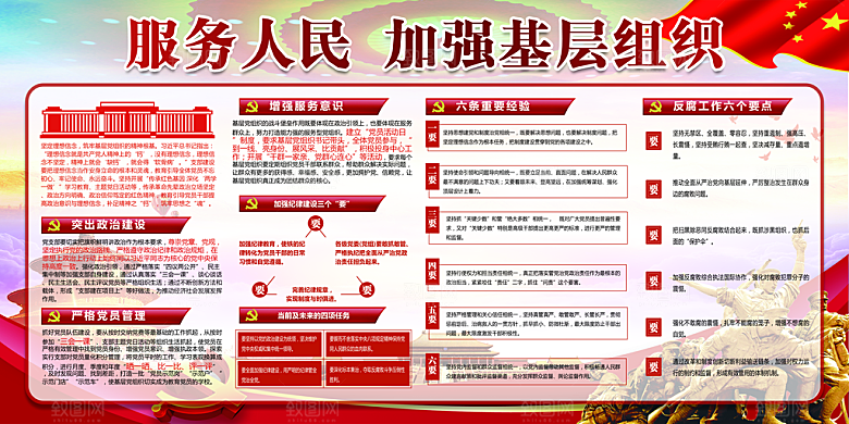 加强党基层组织展板