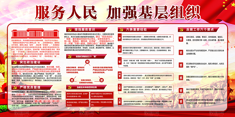 加强党基层组织展板