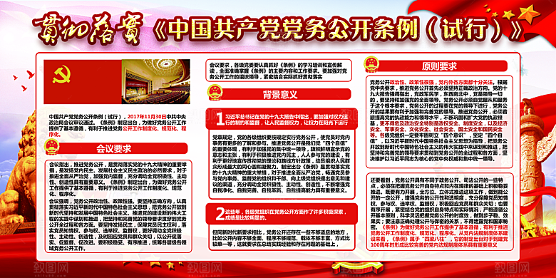 党务公开条例党建展板