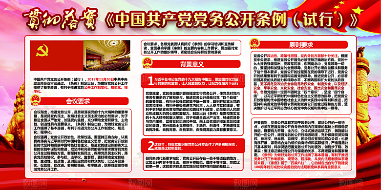 党务公开条例党建展板