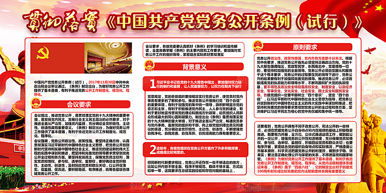 党务公开条例党建展板