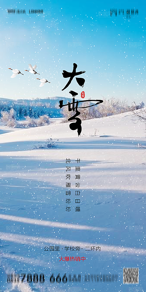 简约大气大雪海报