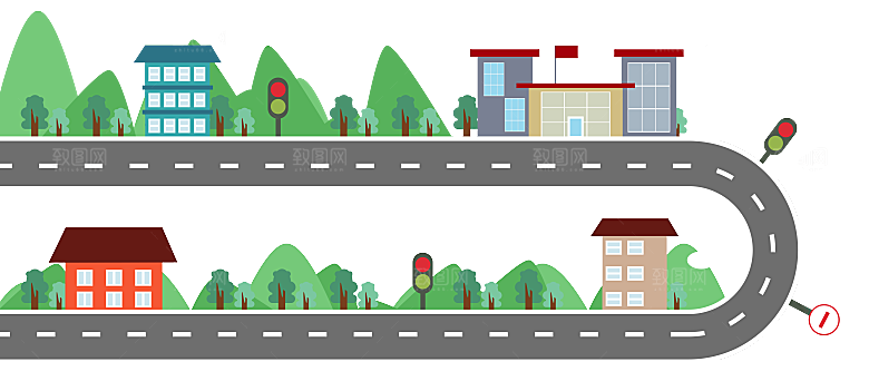 扁平街道公路地图GPS