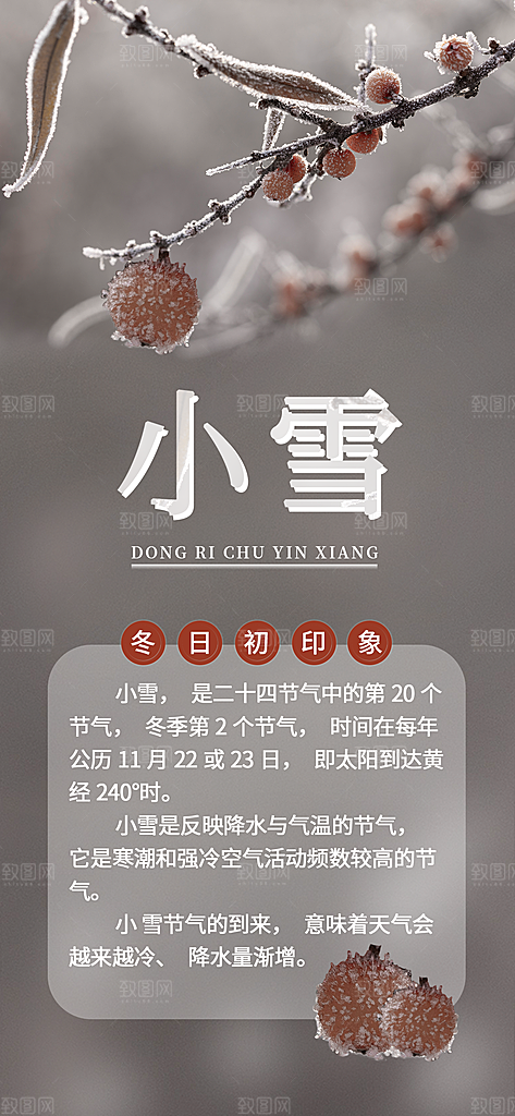 小雪二十四节气海报