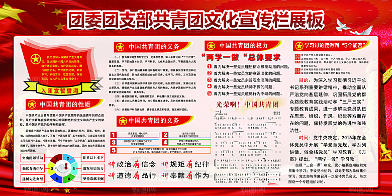 共青团委团支部党建宣传展板