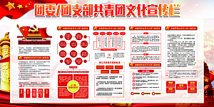 共青团委团支部党建宣传展板