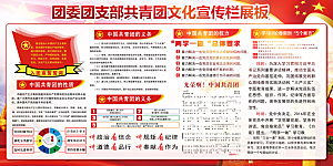 共青团委团支部党建宣传展板