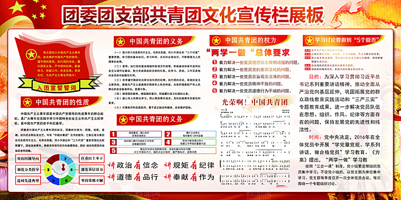 共青团委团支部党建宣传展板