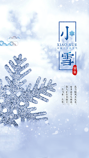 二十四节气小雪冬季海报
