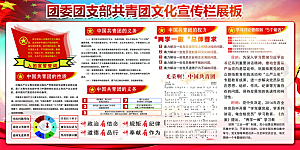 共青团委团支部党建宣传展板