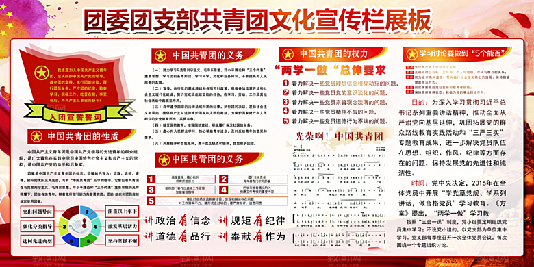 共青团委团支部党建宣传展板