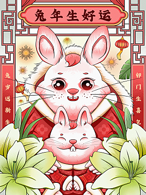 兔年宣传海报插画设计