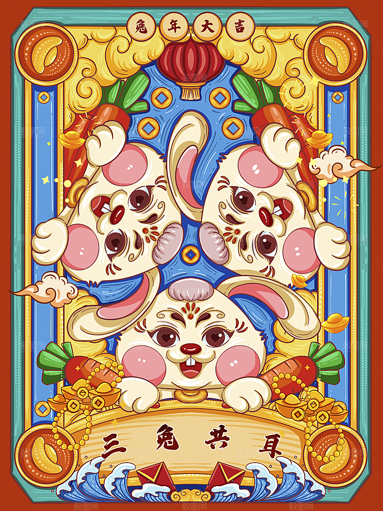 兔年宣传海报插画设计