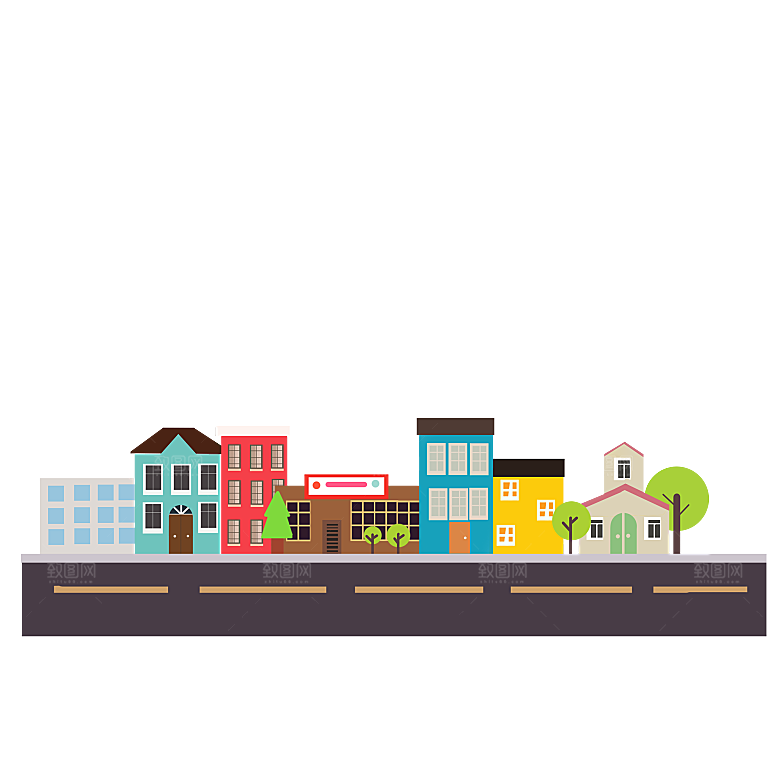 城市矢量插画道路