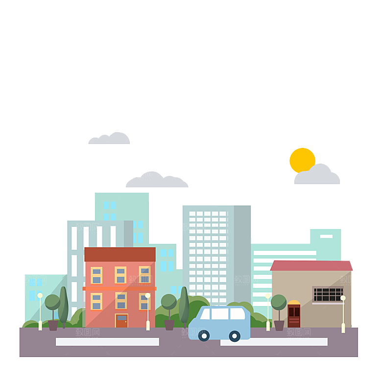 城市矢量插画道路