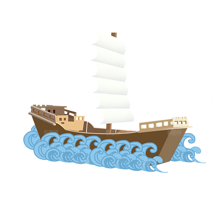 大海海浪帆船海洋