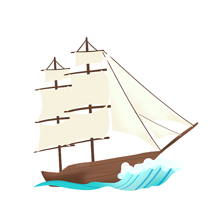 大海海浪帆船海洋