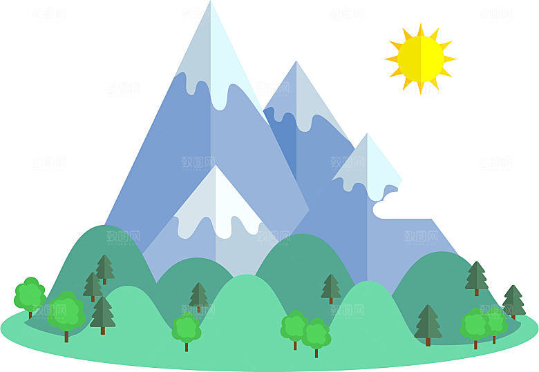 大山山峰矢量元素