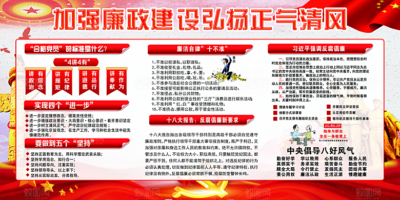 反贪廉政党建展板