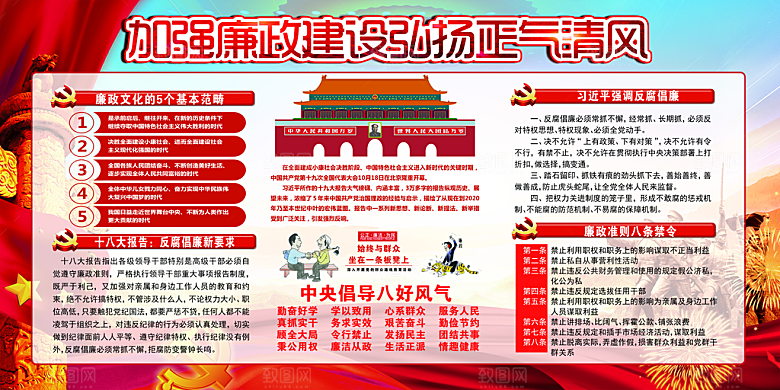 反贪廉政党建展板