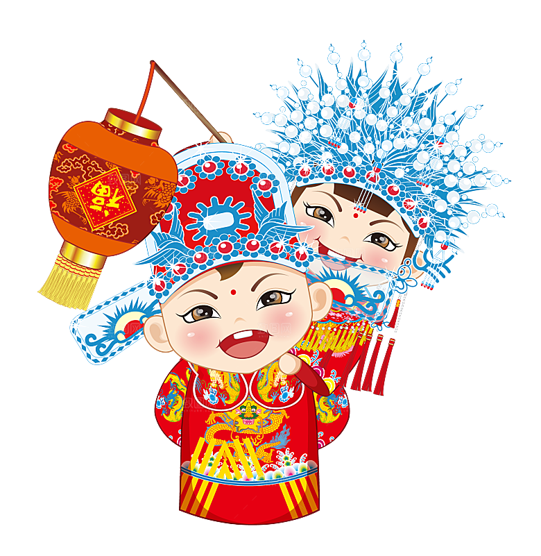 卡通新郎新娘元素素材