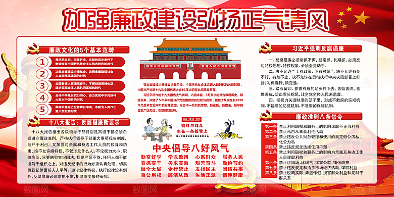 反贪廉政党建展板