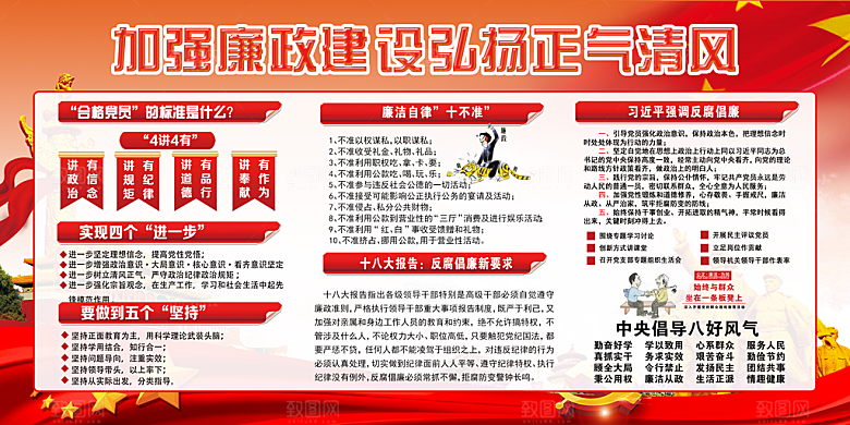 反贪廉政党建展板