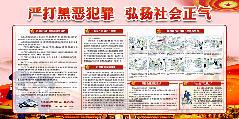 扫黑除恶公安展板