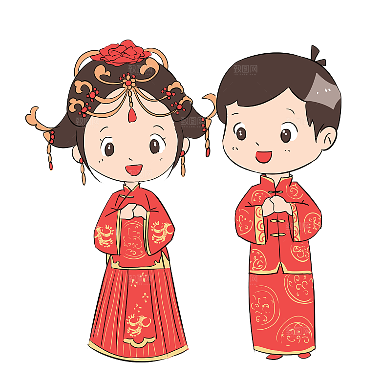 卡通新郎新娘设计素材
