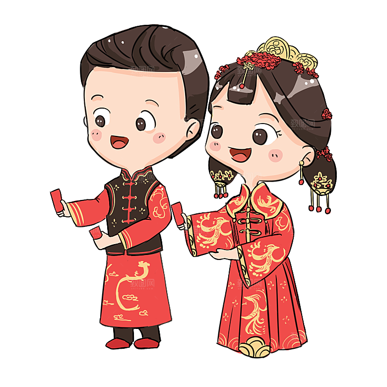 卡通新郎新娘设计素材