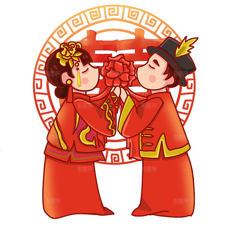 卡通新郎新娘设计素材