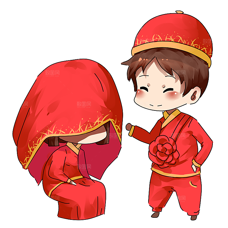 卡通新郎新娘设计素材
