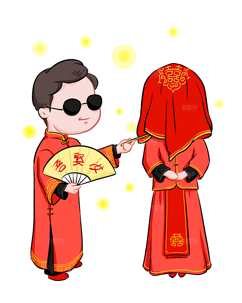 卡通新郎新娘设计素材