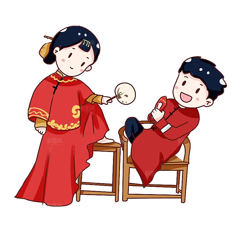 卡通新郎新娘设计素材