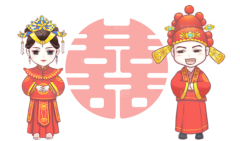 卡通新郎新娘设计素材